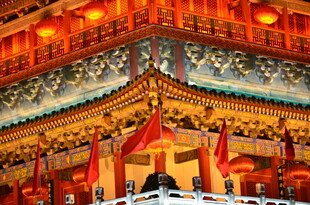 中式古建筑夜景 灯火辉煌