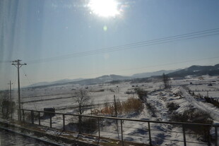 冬日雪景中的开阔视野