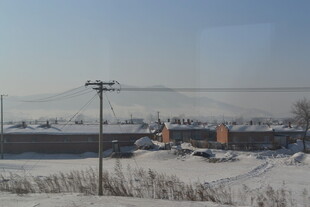 冬日雪景中的乡村景象