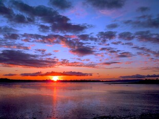 海边绝美日落晚霞景观