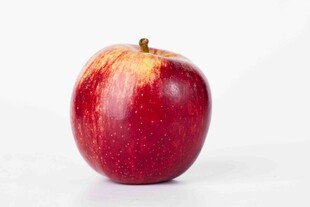 鲜红饱满的单个红苹果