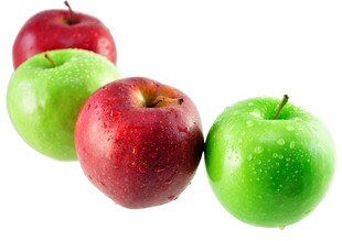 红绿苹果排列展示