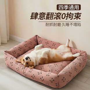 狗狗惬意躺卧可爱宠物窝