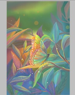 梦幻森林中的多彩飞虫