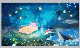 梦幻星空下的静谧小屋