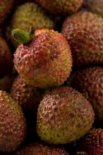 新鲜饱满的荔枝果实