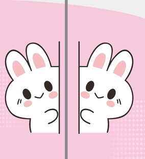 兔子门窗贴