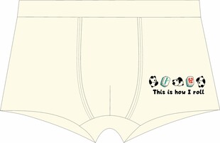 男士米白色简约平角内裤