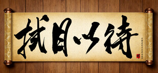 拭目以待传统艺术书法手写毛笔字