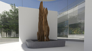 室内木雕艺术品展示