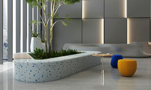 现代室内绿植景观座椅