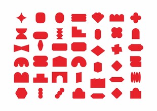 红色几何图形集合