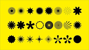 多样黑色几何图案集合