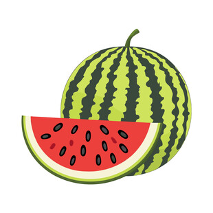 卡通西瓜切片