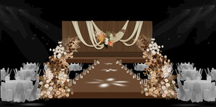 奢华棕白系婚礼效果图