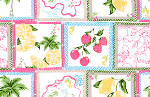 多彩水果花卉图案背景