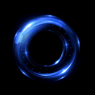 蓝色发光环形科技光圈光效特效