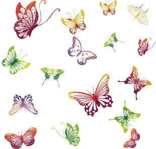 多彩蝴蝶集合