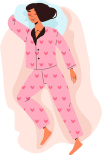 粉色睡衣女子舒适入眠