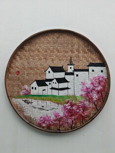 日式风景装饰盘 手绘墙画