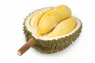 剥开的香甜榴莲果肉