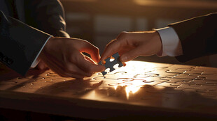 合作拼搭积木场景