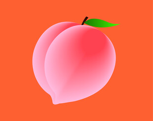 粉色鲜嫩水蜜桃插画