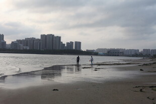 湛江海滨漫步景象