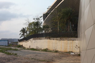 湛江户外建筑旁的荒芜场景