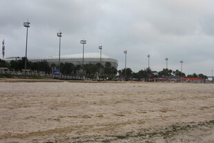 湛江洪水淹没的开阔场地