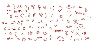 可爱手绘节日装饰元素