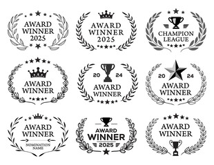 各类荣誉徽章图标集合