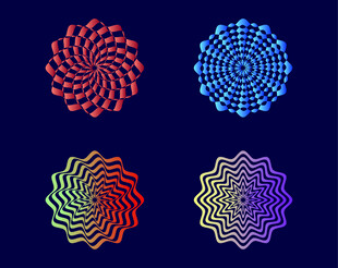 多彩螺旋点状图案设计