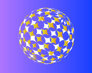 多彩几何图案球体