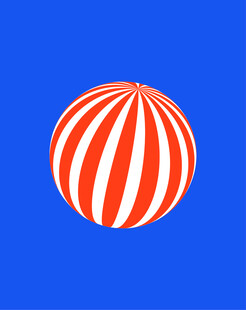 红蓝条纹圆球