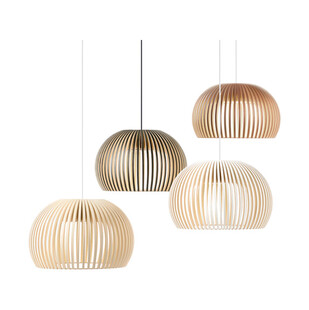简约木质条纹悬浮吊灯