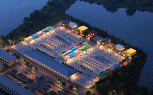 夜间水上乐园全景