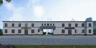 二层办公楼建筑外观设计效果图