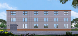 三层办公楼建筑外观效果图设计图