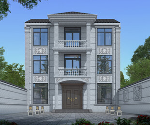 现代简约三层别墅外观设计