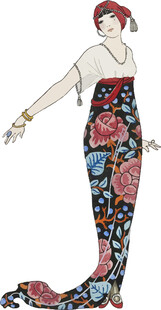 复古印花长裙时尚女性