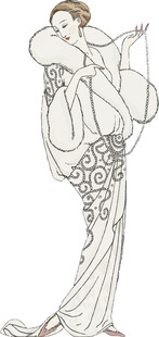 古典优雅女子服饰插画