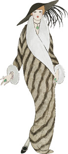 斑马纹时尚长裙模特展示