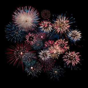 绚丽烟花绽放夜空