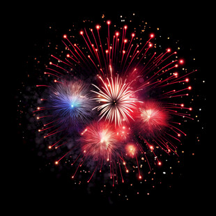 绚丽烟花绽放夜空