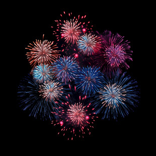绚丽烟花绽放夜空