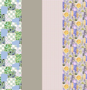 多彩卡通图案布料纹理