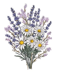 薰衣草雏菊清新花束