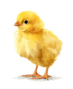 可爱小黄鸡水彩画形象