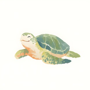 可爱水彩风小海龟